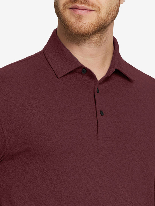 Skin-friendly Long Sleeve Melange Polo