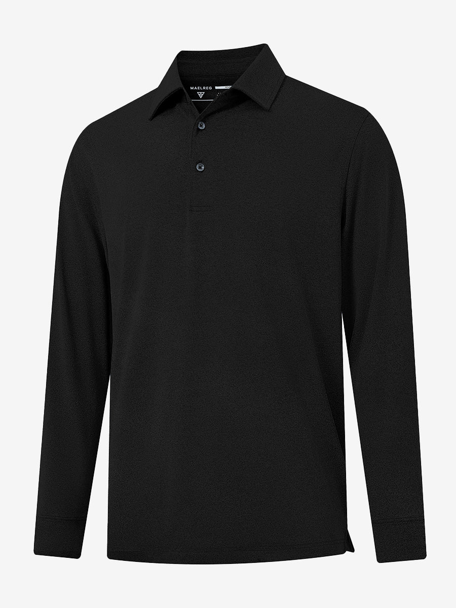 Skin-friendly Long Sleeve Melange Polo