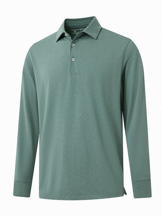 Skin-friendly Long Sleeve Melange Polo