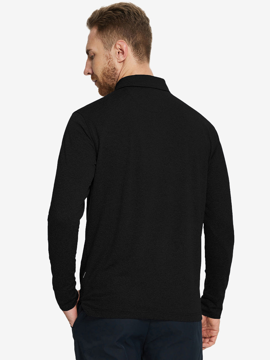 Skin-friendly Long Sleeve Melange Polo