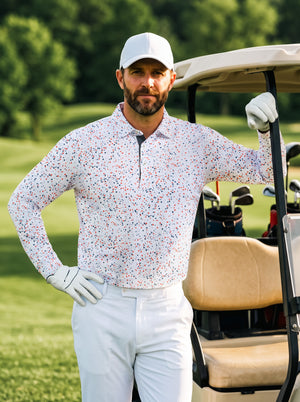 Lightweight Print Long Sleeve Polo