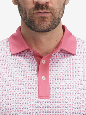 Stylish Full Print Contrast Collared Golf Polo Shirts