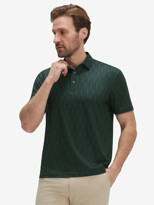 Stylish Full Print Contrast Collared Golf Polo Shirts