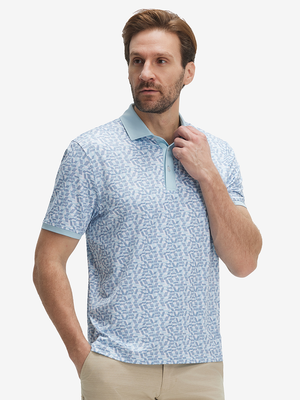 Stylish Full Print Contrast Collared Golf Polo Shirts