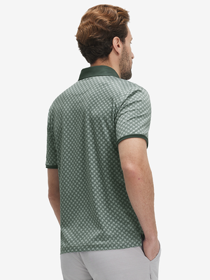 Stylish Full Print Contrast Collared Golf Polo Shirts