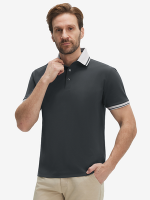 Dry Fit Short Sleeve Rib Collar & Cuff Polo Shirt