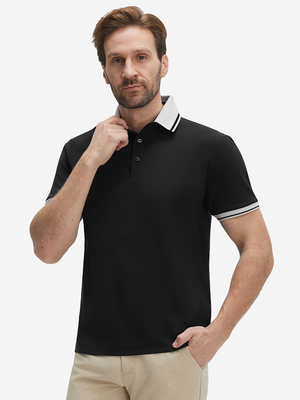 Dry Fit Short Sleeve Rib Collar & Cuff Polo Shirt