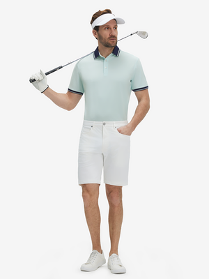 Dry Fit Short Sleeve Rib Collar & Cuff Polo Shirt