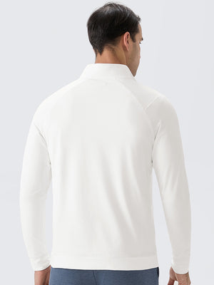4 Way Stretch Nylon Brushed Quarter Zip Sweatshirts