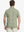 Back half-body shot of model showcasing the back of Sport Fit Stripe Polo in Olive Green Stripe