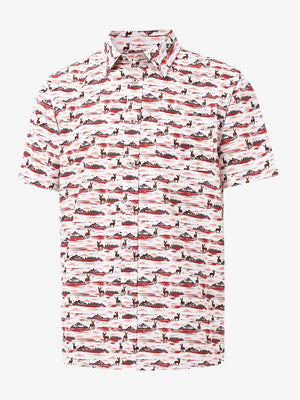 3D display of SUNSET ELK Stylish Printing Summer Shirt.