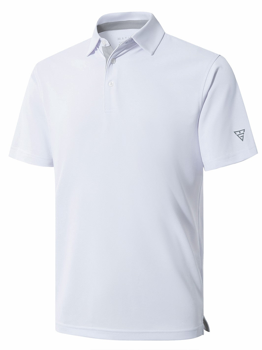 Men's Solid Pique Golf Shirts-White