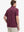 Rear half-body view of Modern Fit Melange Polo in WINE HEATHER, showing neat fit and fabric details.