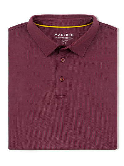 Men's Dry Fit Jacquard Golf Shirts-Maroon
