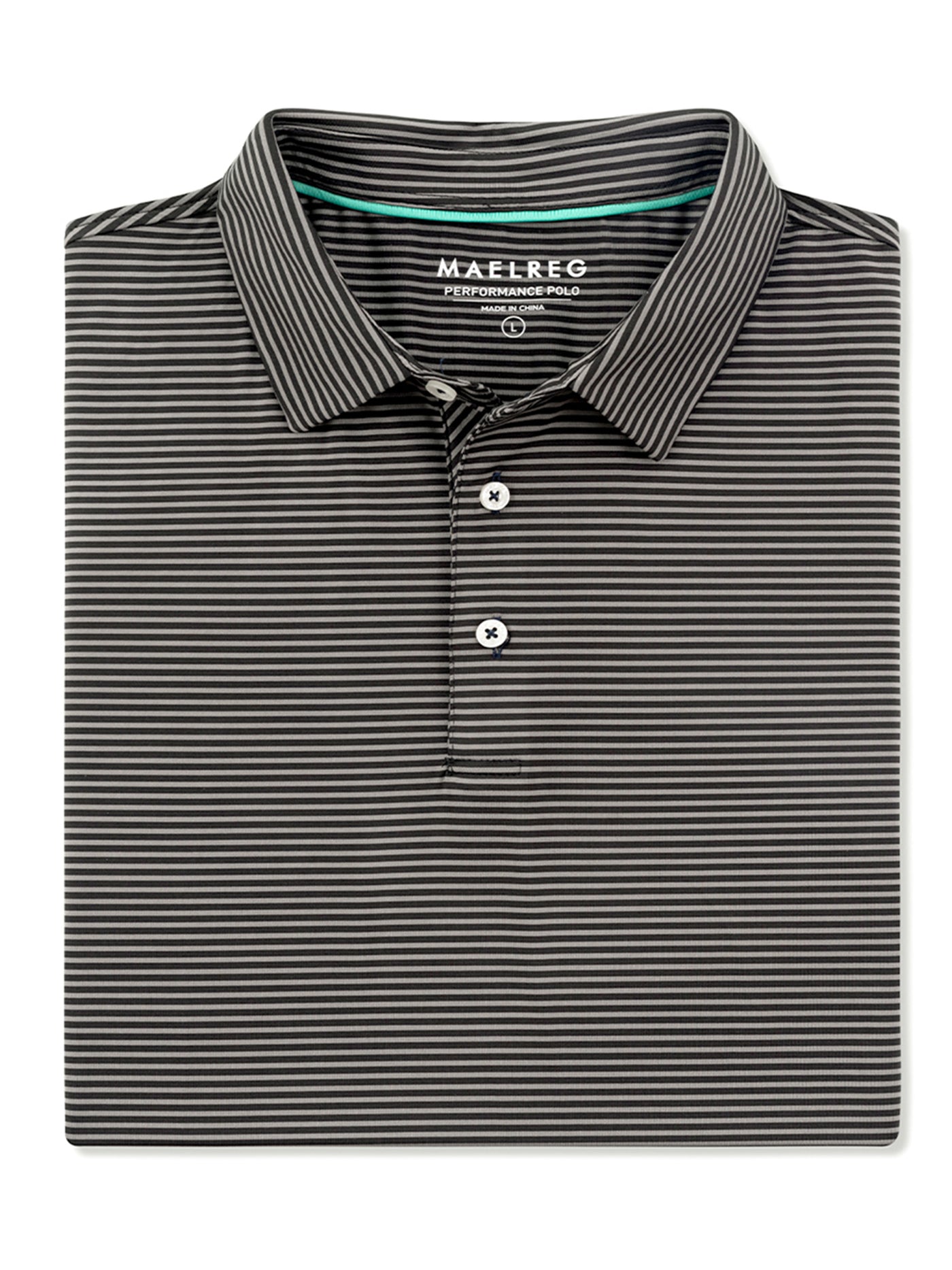 Men's Striped Golf Shirts-Black