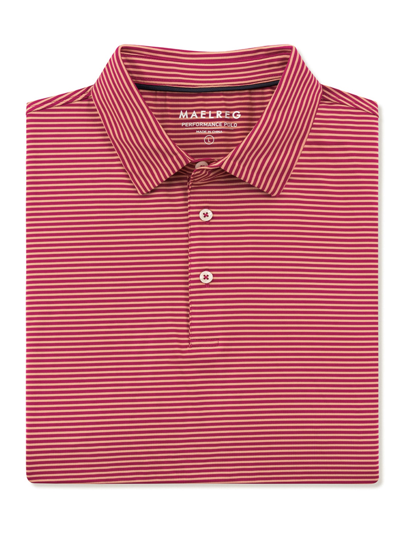 Men's Striped Golf Shirts-Orange Purple