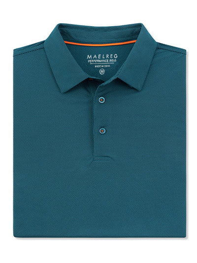 Men's Dry Fit Jacquard Golf Shirts-Turquoise