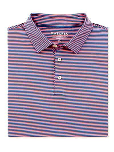 Men's Striped Golf Shirts-Pink Blue