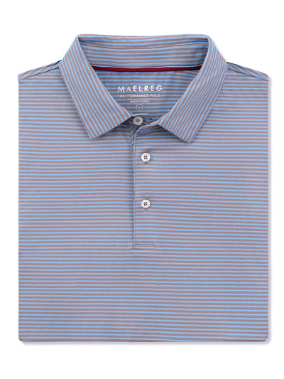 Men's Striped Golf Shirts-Bluish Yellow