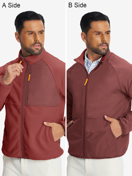 Reversible Fleece Jacket with 5 Pockets