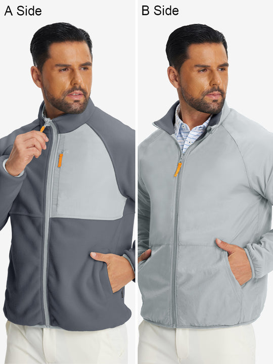 Reversible Fleece Jacket with 5 Pockets