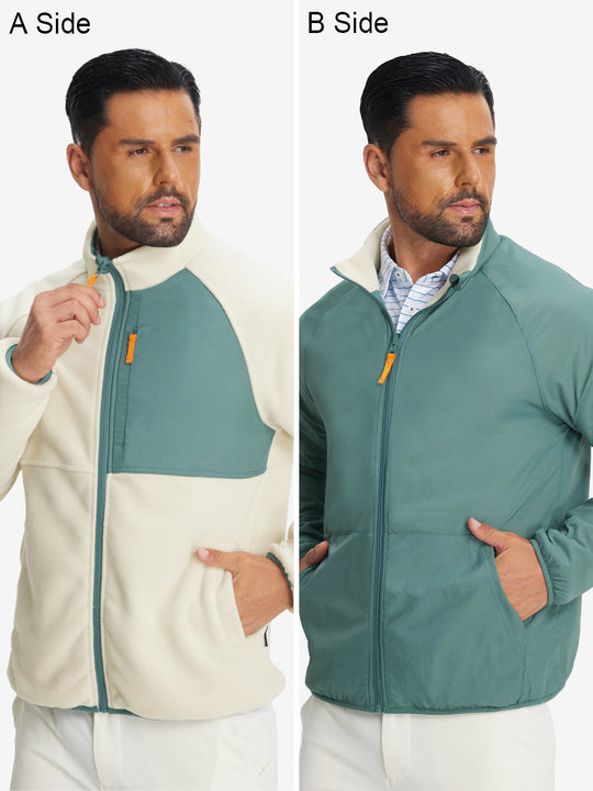 Reversible Fleece Jacket with 5 Pockets