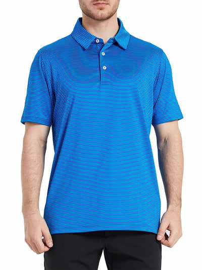 Men's Striped Golf Shirts Performance Moisture Wicking Dry Fit Golf Shirts for Men