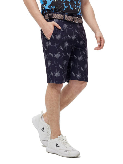 Golf Shorts Men Print Quick Dry 10'' Inseam Stretch Waist Flat Front Flex Casual Men's Shorts