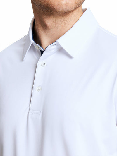Men's Solid Jersey Golf Shirts-White